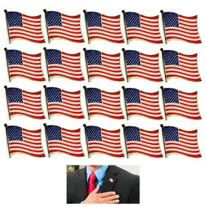 20 AMERICAN FLAG LAPEL PIN Hat Tie Tack Badge Pinback Vest Patriotic