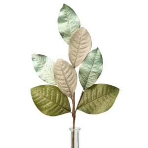 23" Magnolia Leaf Spray: Sea Foam, Champagne, Olive