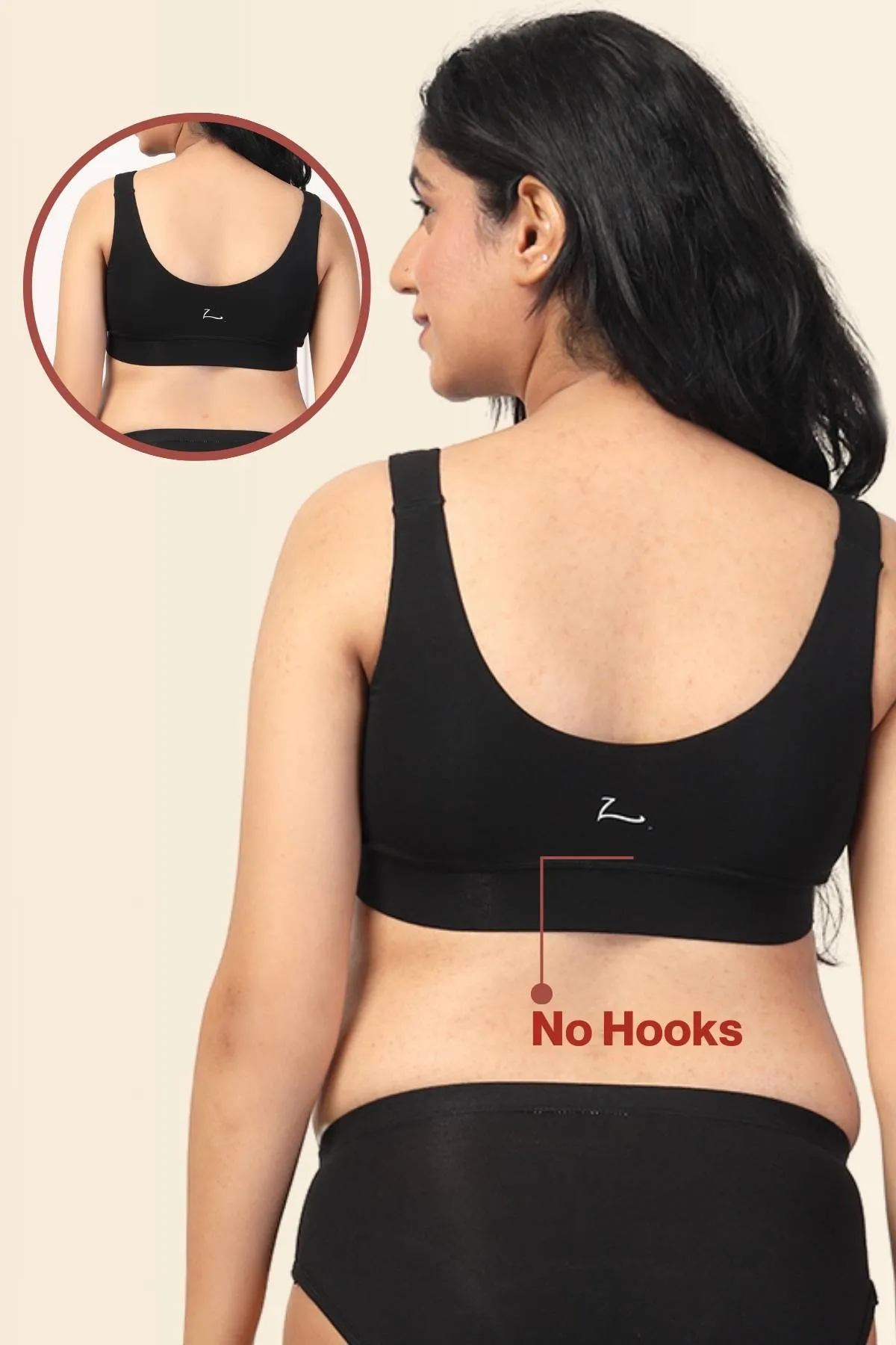 247 Black Padded Maternity Feeding Bra and Panty Set