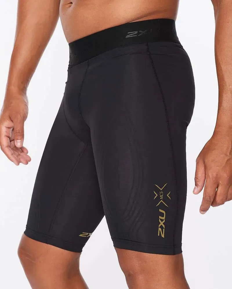 2XU Force Mens Compression Shorts (Black/Gold)