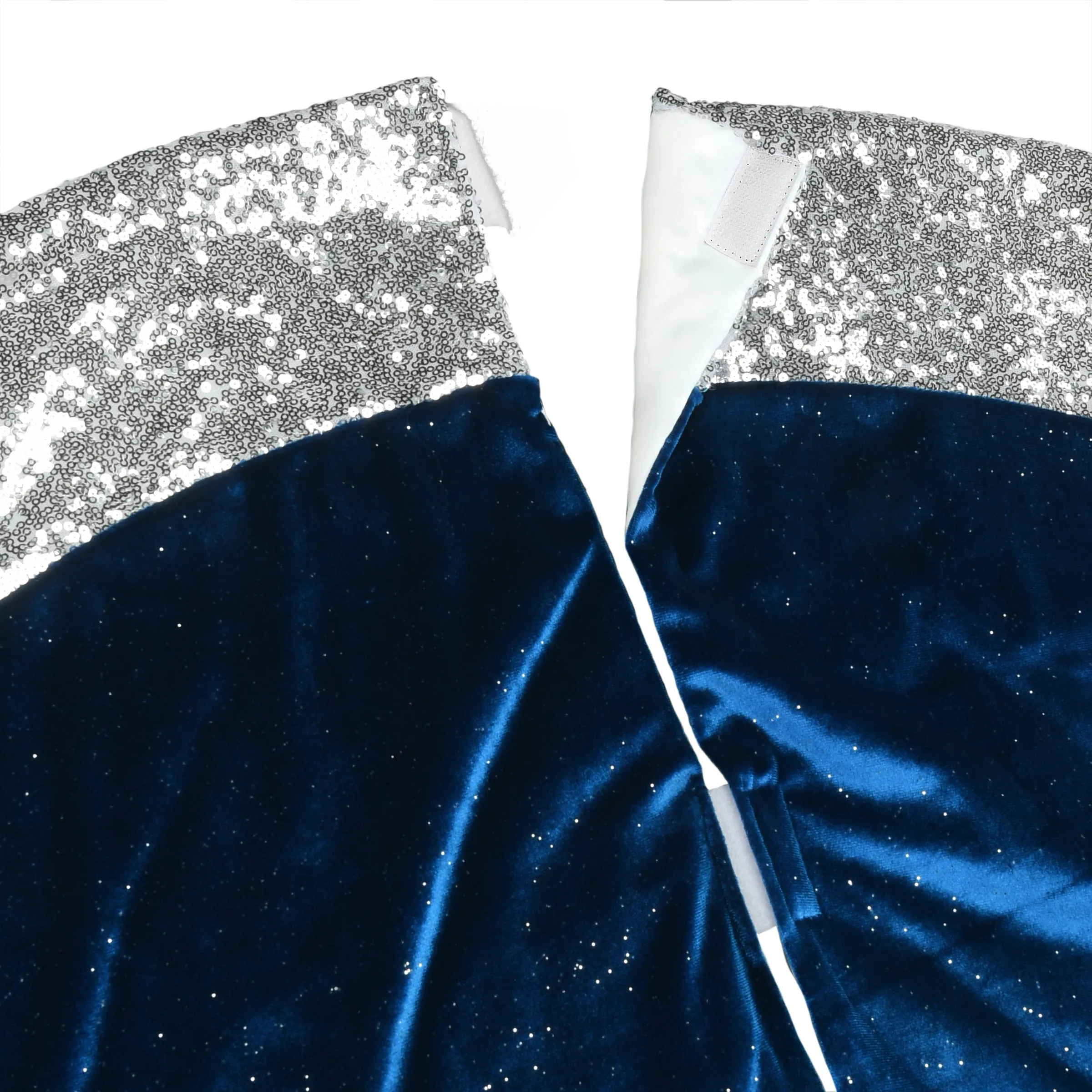 48 in. Arctic Lights Collection Navy and Silver Tree Skirt