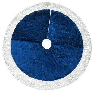 48 in. Arctic Lights Collection Navy and Silver Tree Skirt