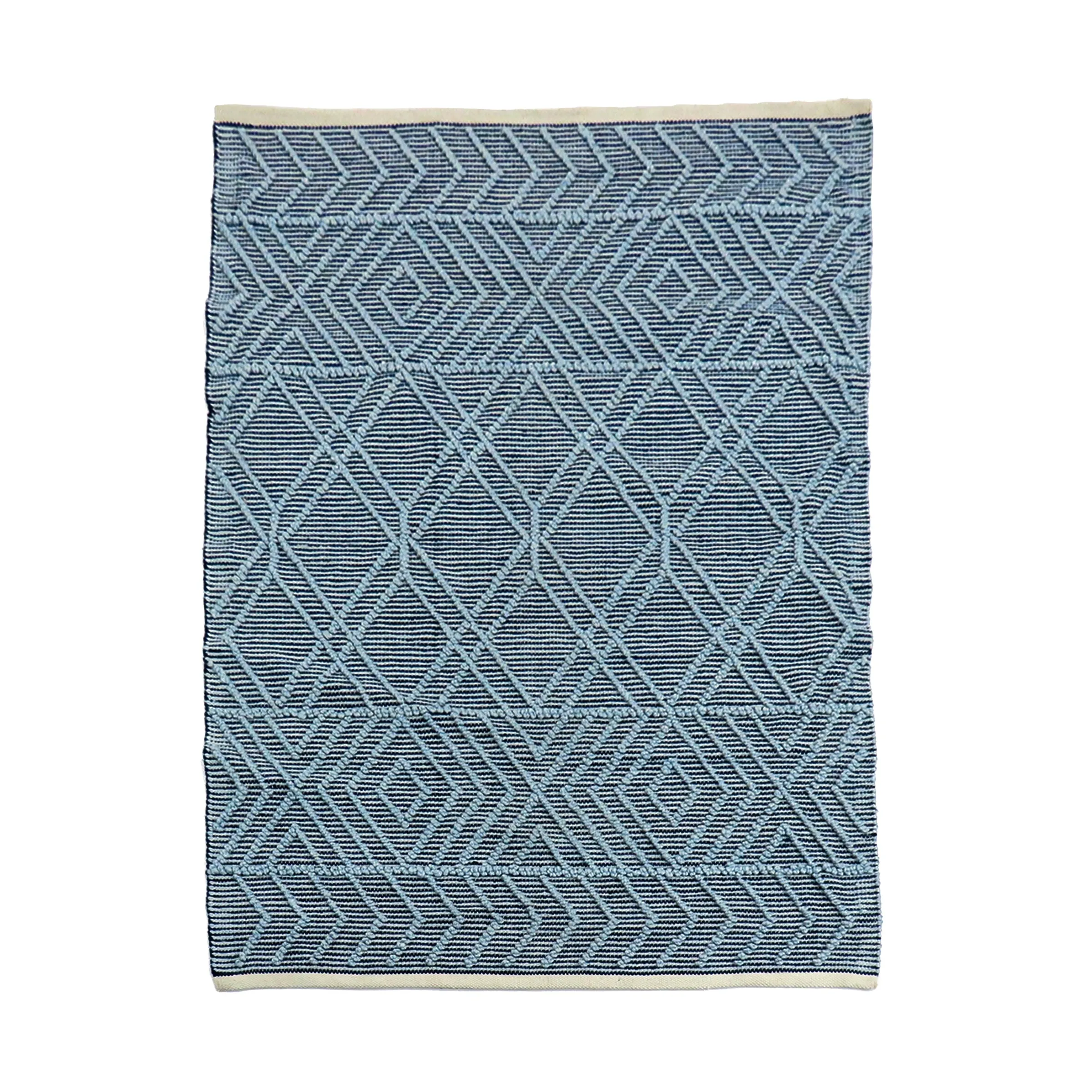 4x6 Hand Woven Outdoor Rug, Navy Blue