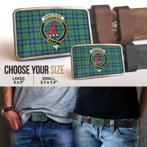 Armstrong Ancient Tartan Belt Buckles with Family Crest