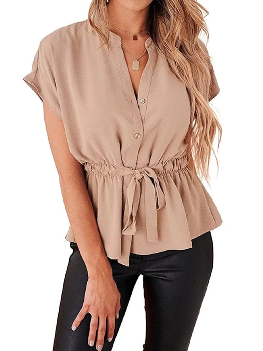 Autumnal Button-Front Dress