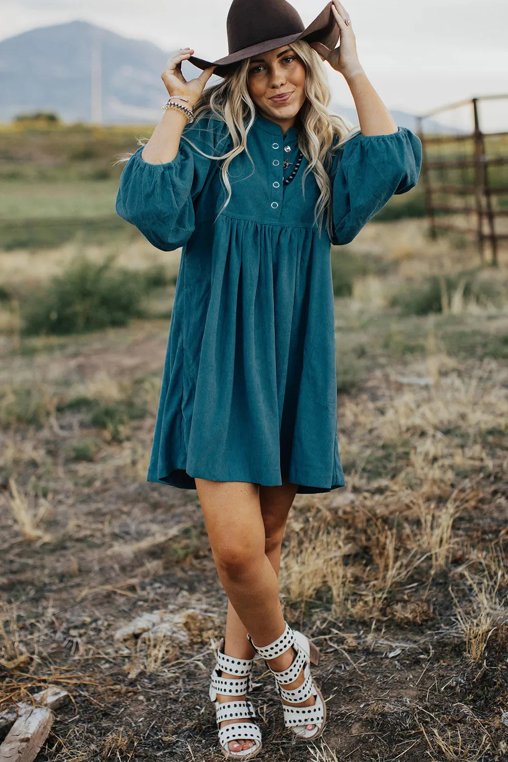 Autumnal Button-Front Dress