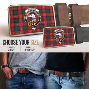 Belshes Tartan Belt Buckles with Family Crest
