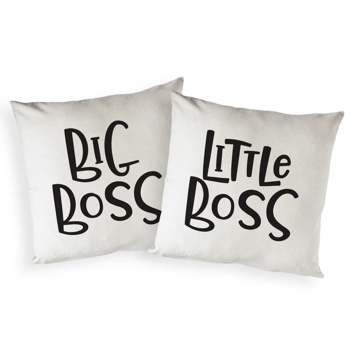 Big Boss and Little Boss Cotton Canvas Pillow Covers, 2-Pack by The Cotton & Canvas Co.