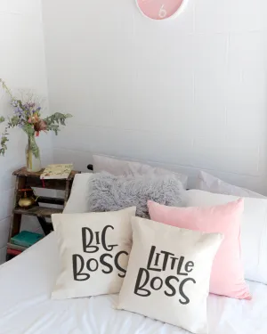 Big Boss and Little Boss Cotton Canvas Pillow Covers, 2-Pack by The Cotton & Canvas Co.