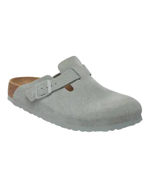 Boston Suede Leather Sandals in Pure Sage