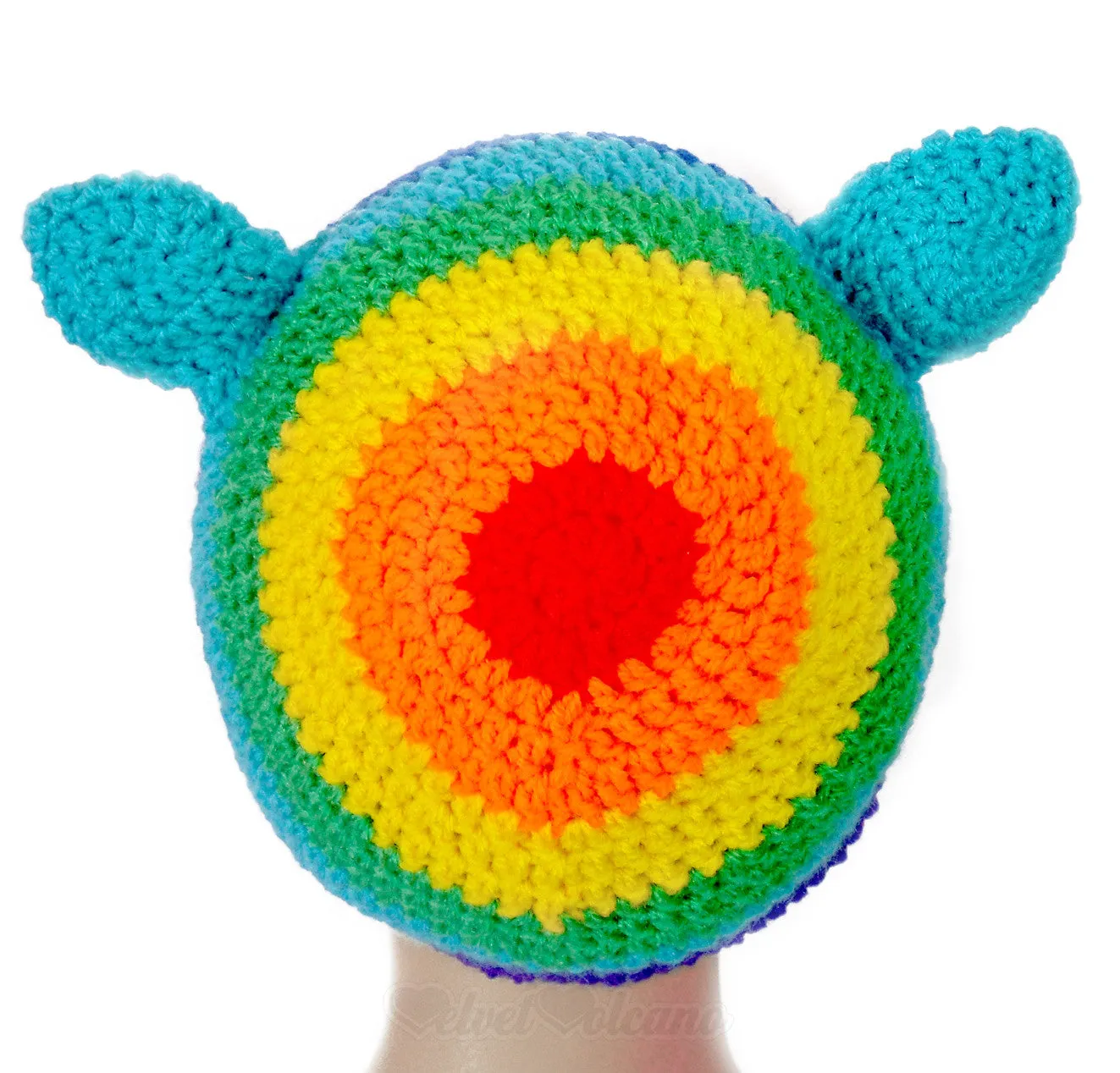 Bright Rainbow Kitty Beanie