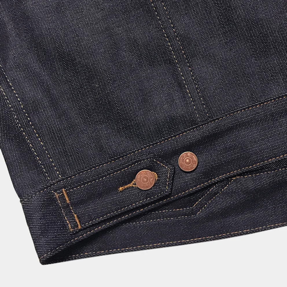 BZEN M.3127-THE CUT REGULAR FIT 4 POCKET BIKER'S VEST-13oz ORGANIC-RAW INDIGO