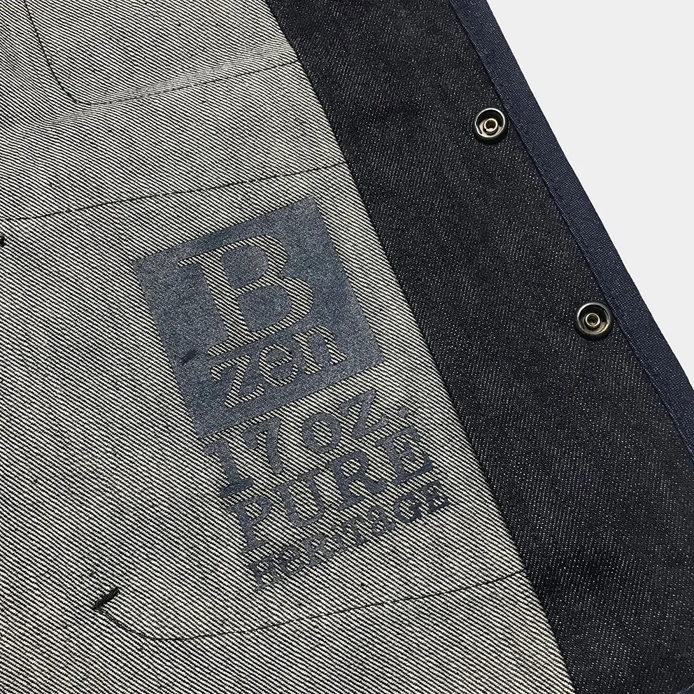 BZEN M.3202-SETH REGULAR FIT V-NECK VEST-17oz-SELVEDGE LOOMSTATE-RAW INDIGO