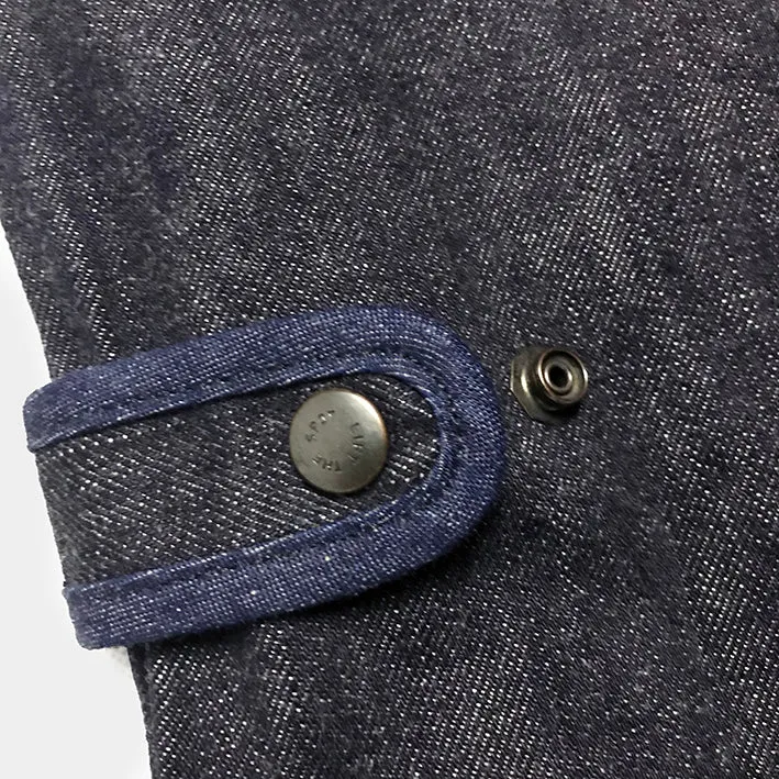 BZEN M.3202-SETH REGULAR FIT V-NECK VEST-17oz-SELVEDGE LOOMSTATE-RAW INDIGO