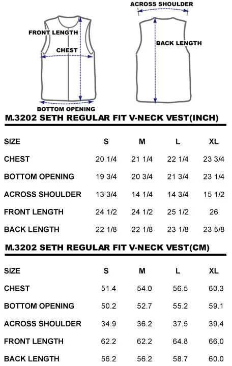 BZEN M.3202 SETH-STR REGULAR FIT V-NECK INDIGO STRIPE SELVEDGE VEST-13.8OZ-HRH INDIGO STRIPE