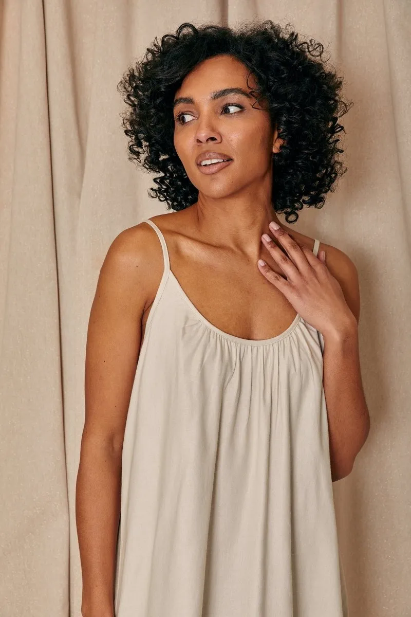 Cotton Modal Swing Chemise in Natural