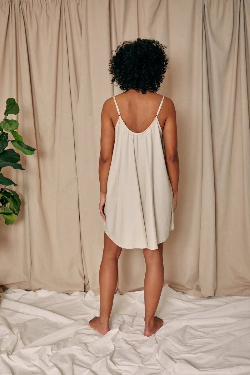 Cotton Modal Swing Chemise in Natural