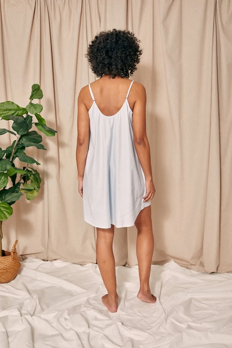 Cotton Modal Swing Chemise in Sky Blue