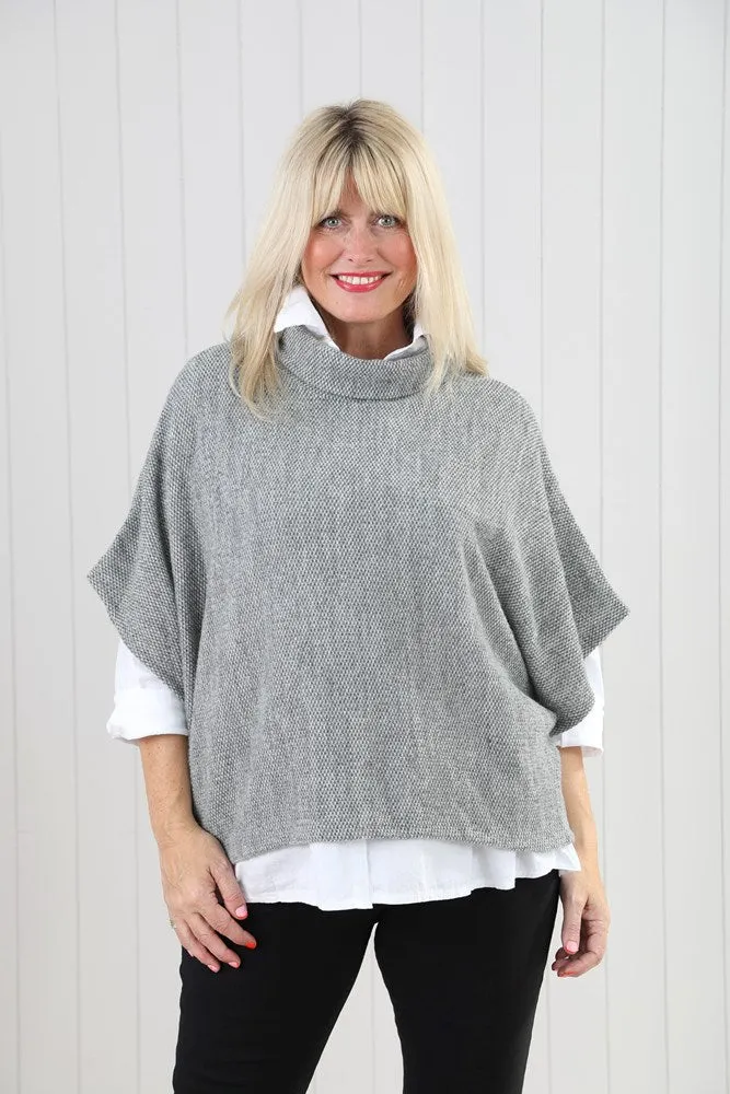 Cowl Neck Poncho Top - Multiple Colours