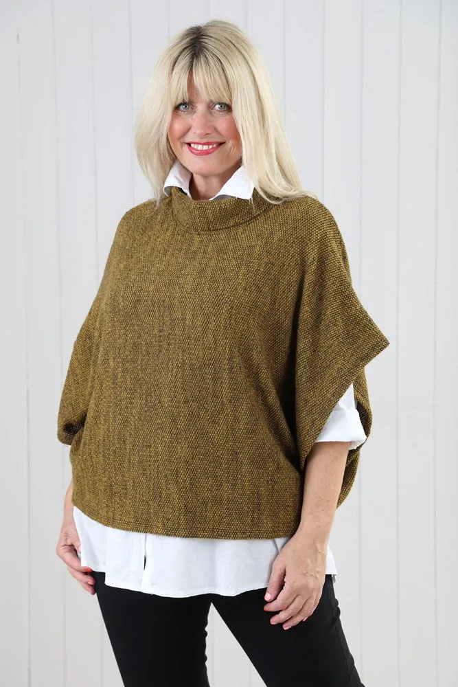 Cowl Neck Poncho Top - Multiple Colours