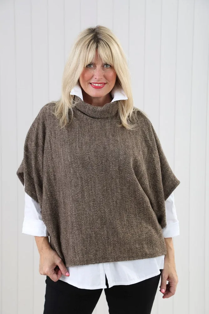 Cowl Neck Poncho Top - Multiple Colours