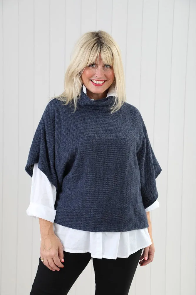 Cowl Neck Poncho Top - Multiple Colours