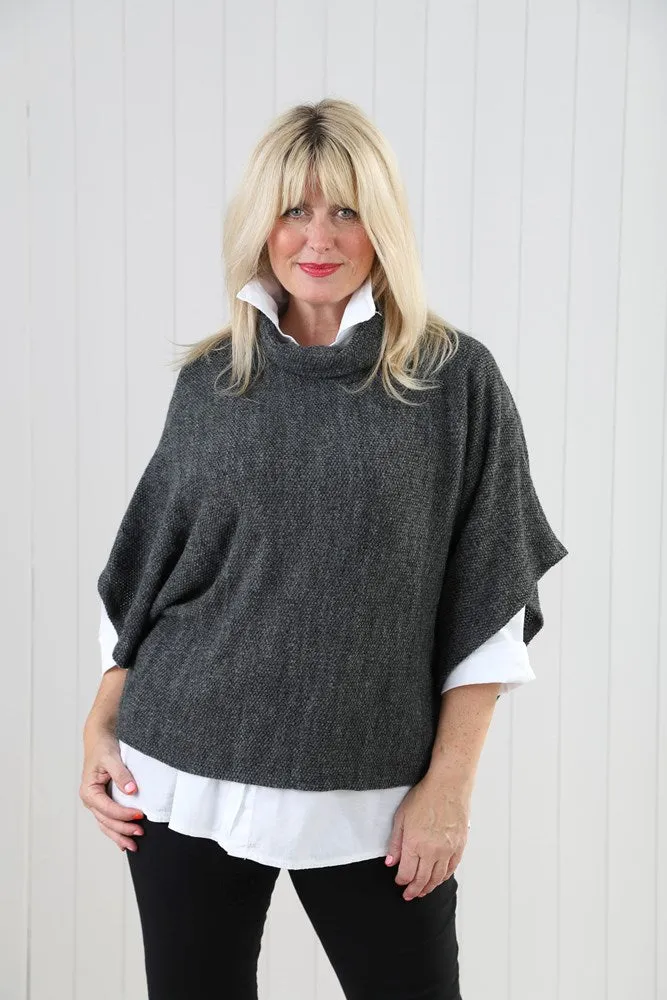 Cowl Neck Poncho Top - Multiple Colours