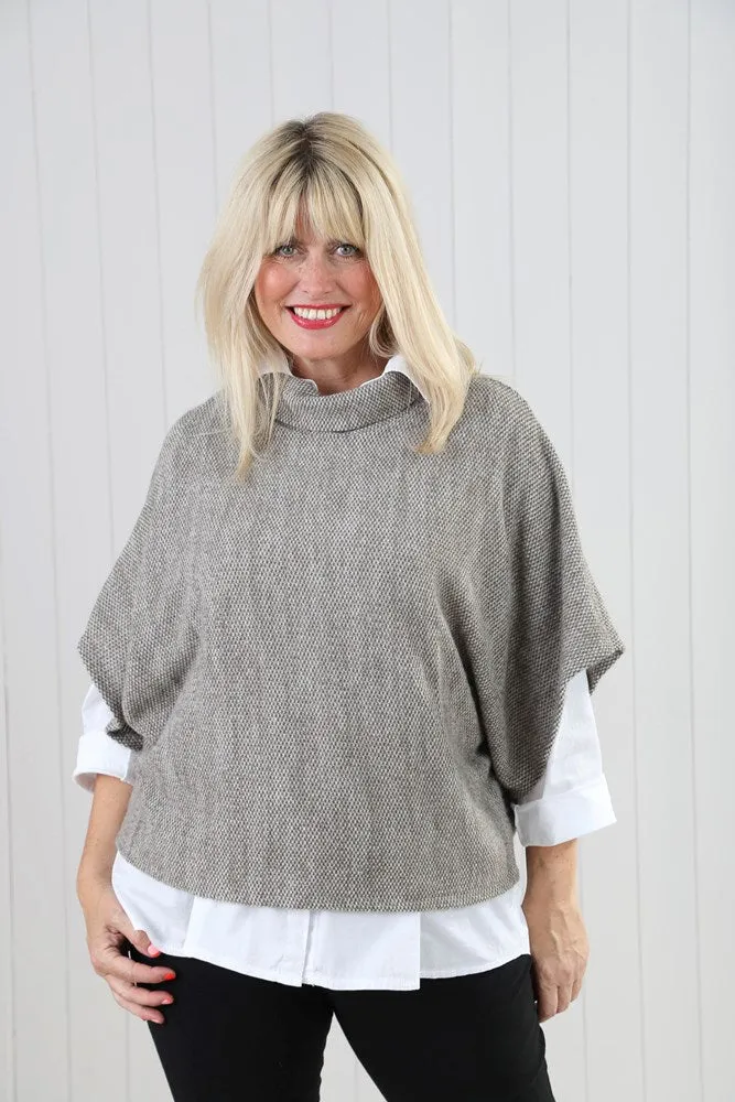 Cowl Neck Poncho Top - Multiple Colours