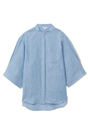 Dusty Blue Winona Relaxed Sleeve Linen Shirt