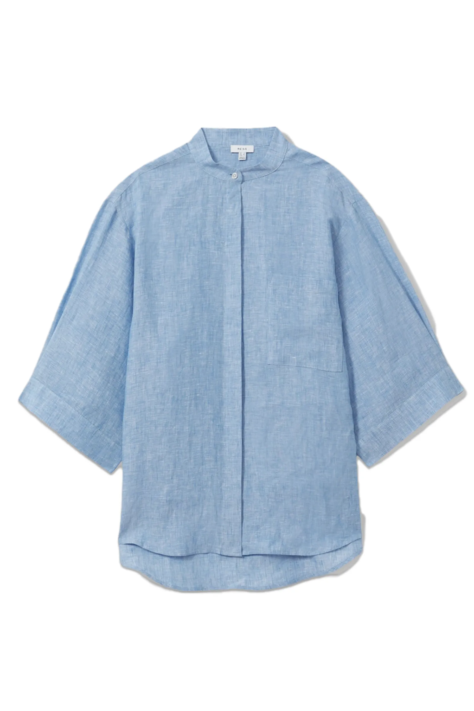 Dusty Blue Winona Relaxed Sleeve Linen Shirt