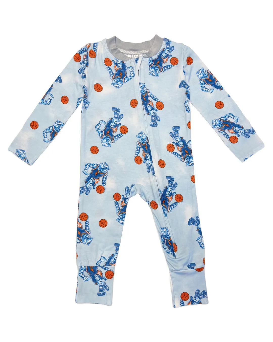 Esme Dribble  Zip Footie in Blue