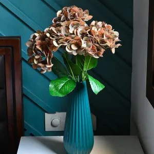 Faux Everlasting Hydrangea Flower Stick - Brown