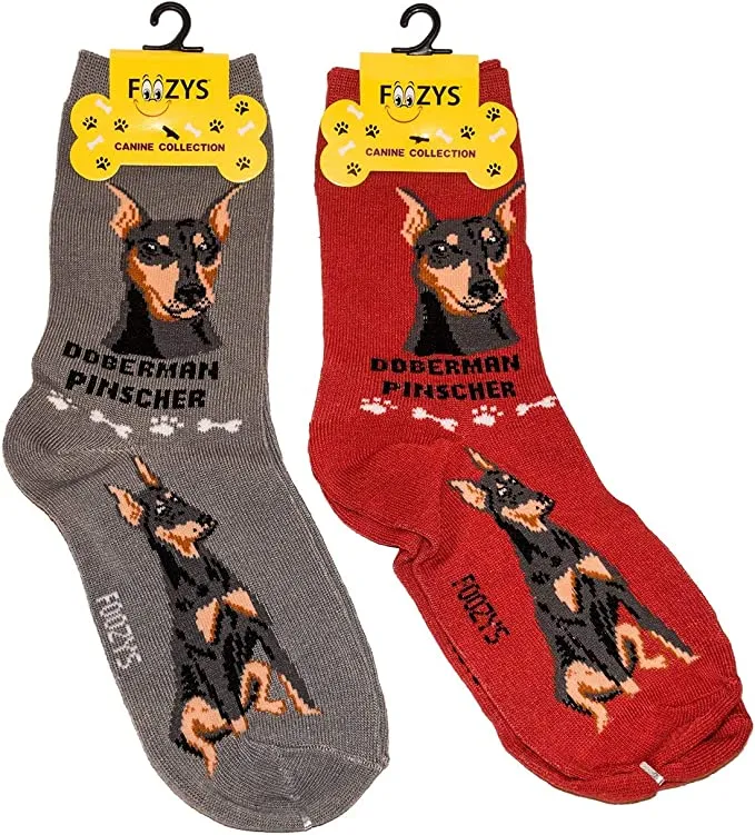 Grey Doberman Socks