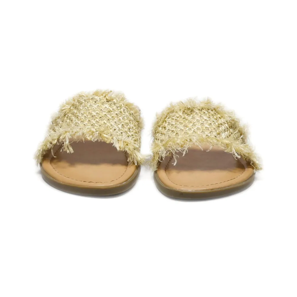 Guess Flat Sandals Fabric Beige Colour For Women