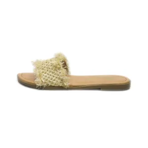 Guess Flat Sandals Fabric Beige Colour For Women