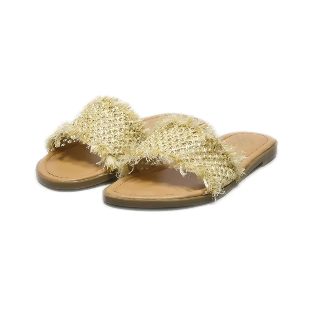 Guess Flat Sandals Fabric Beige Colour For Women