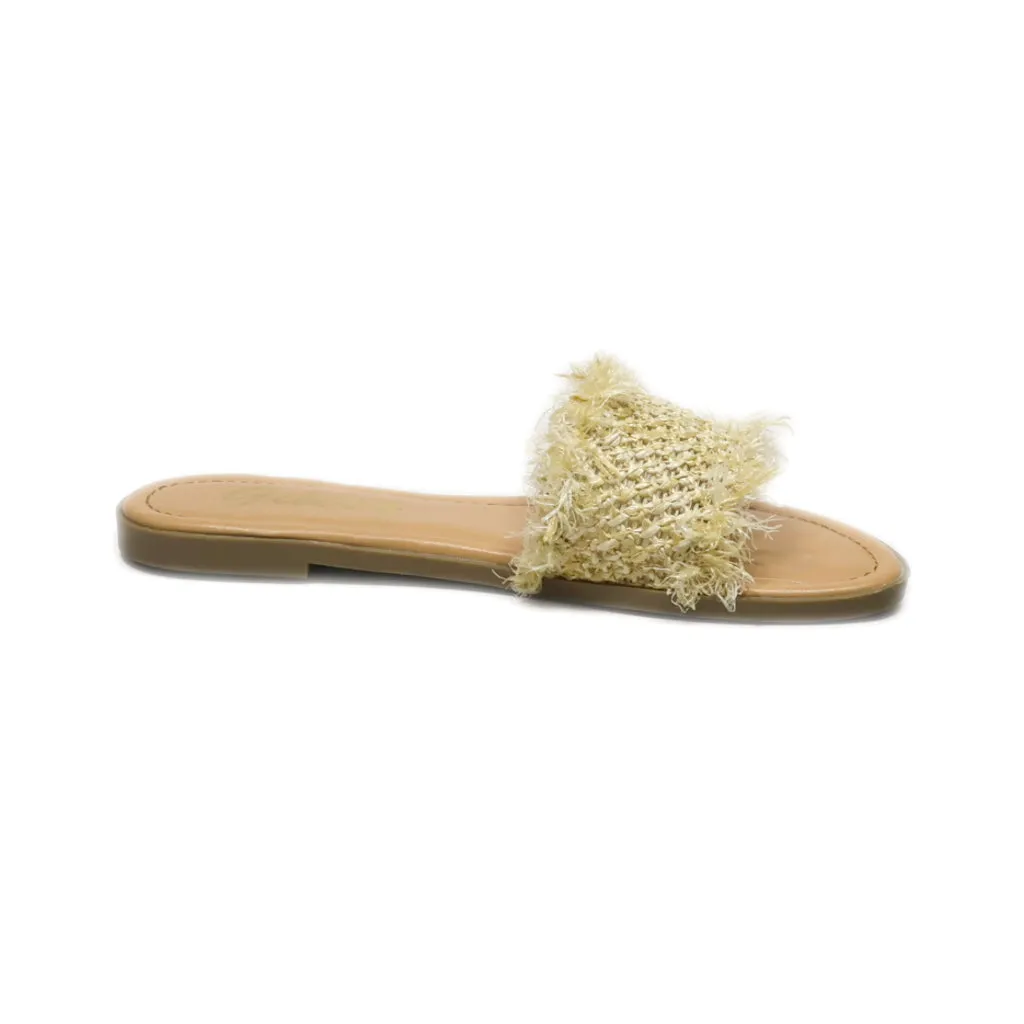 Guess Flat Sandals Fabric Beige Colour For Women
