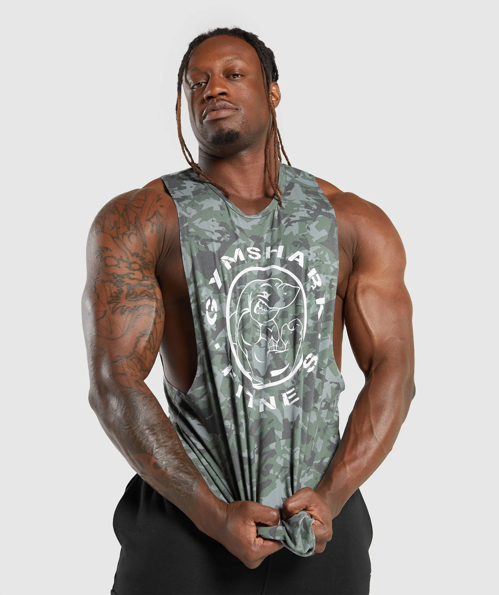 Gymshark Legacy Drop Arm Tank - Unit Green