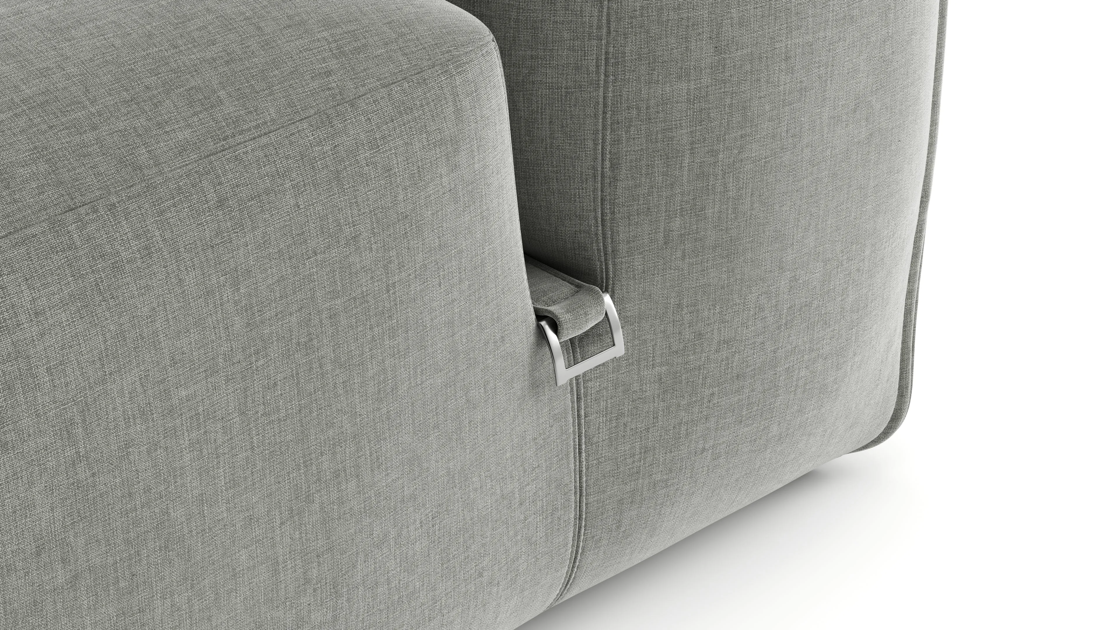 Le Mura - Le Mura Modular Chaise, Soft Gray Brushed Weave