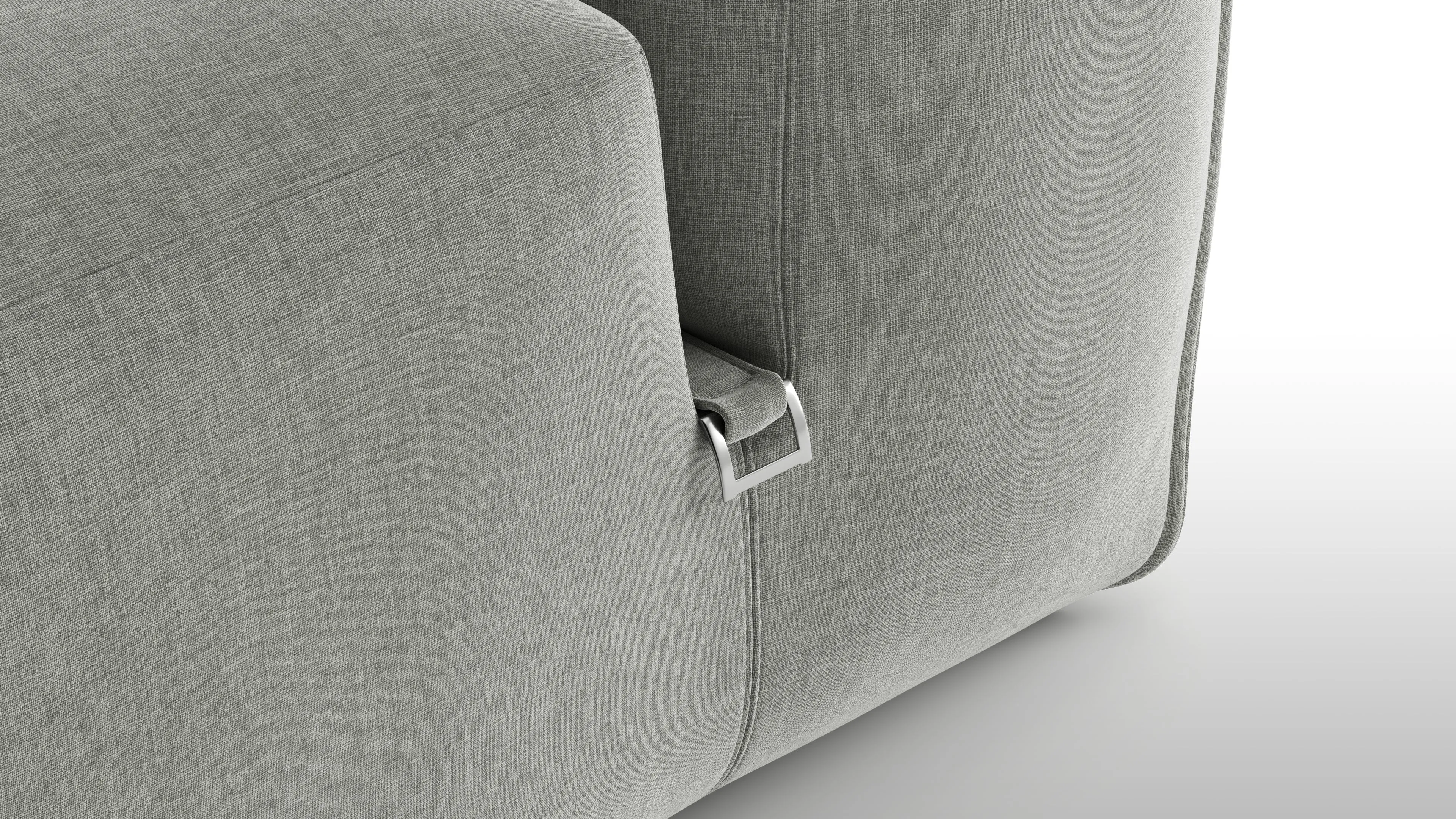 Le Mura - Le Mura Modular Chaise, Soft Gray Brushed Weave