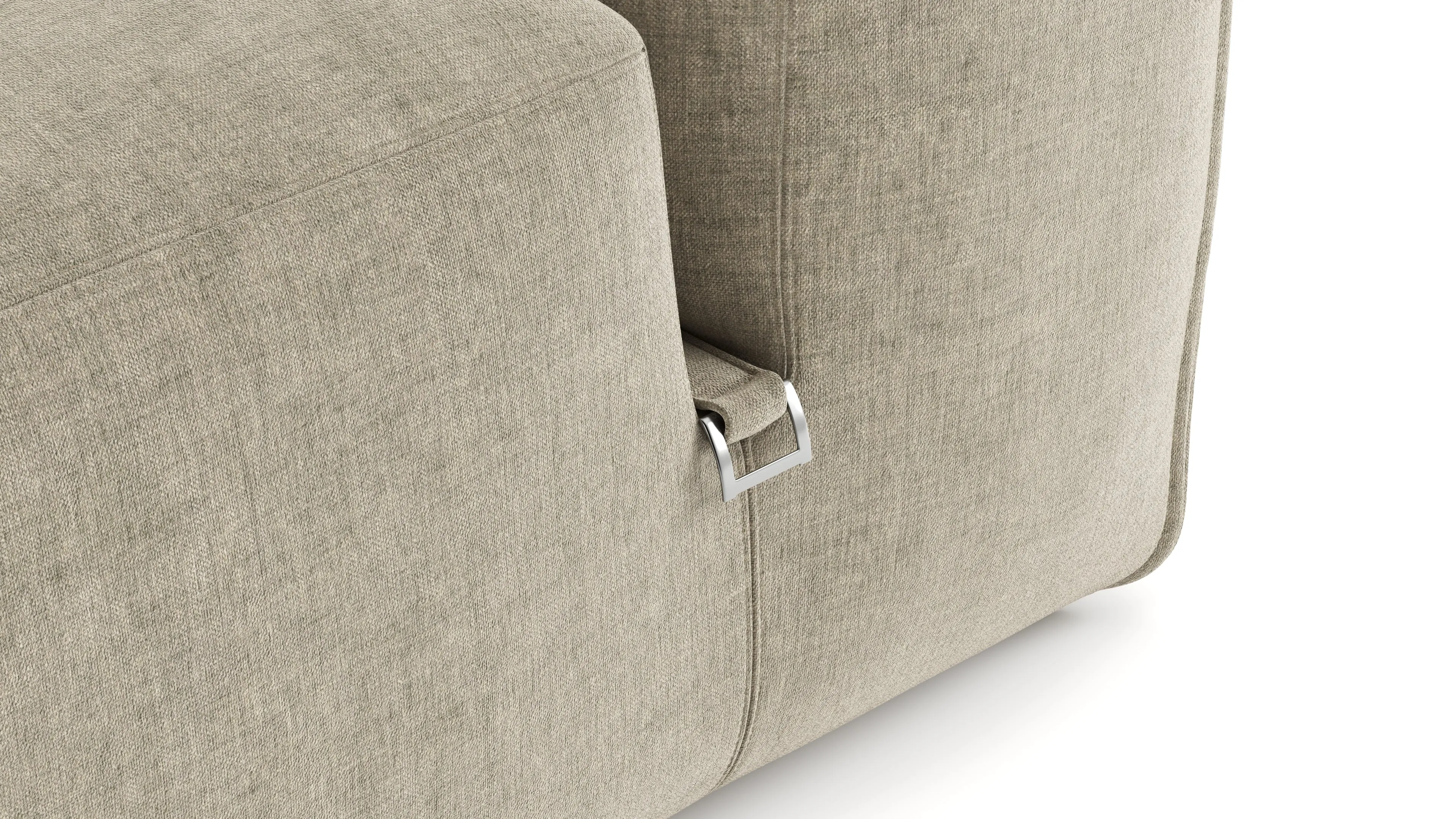 Le Mura - Le Mura Open End Sofa, Left, Beige Gray Chenille