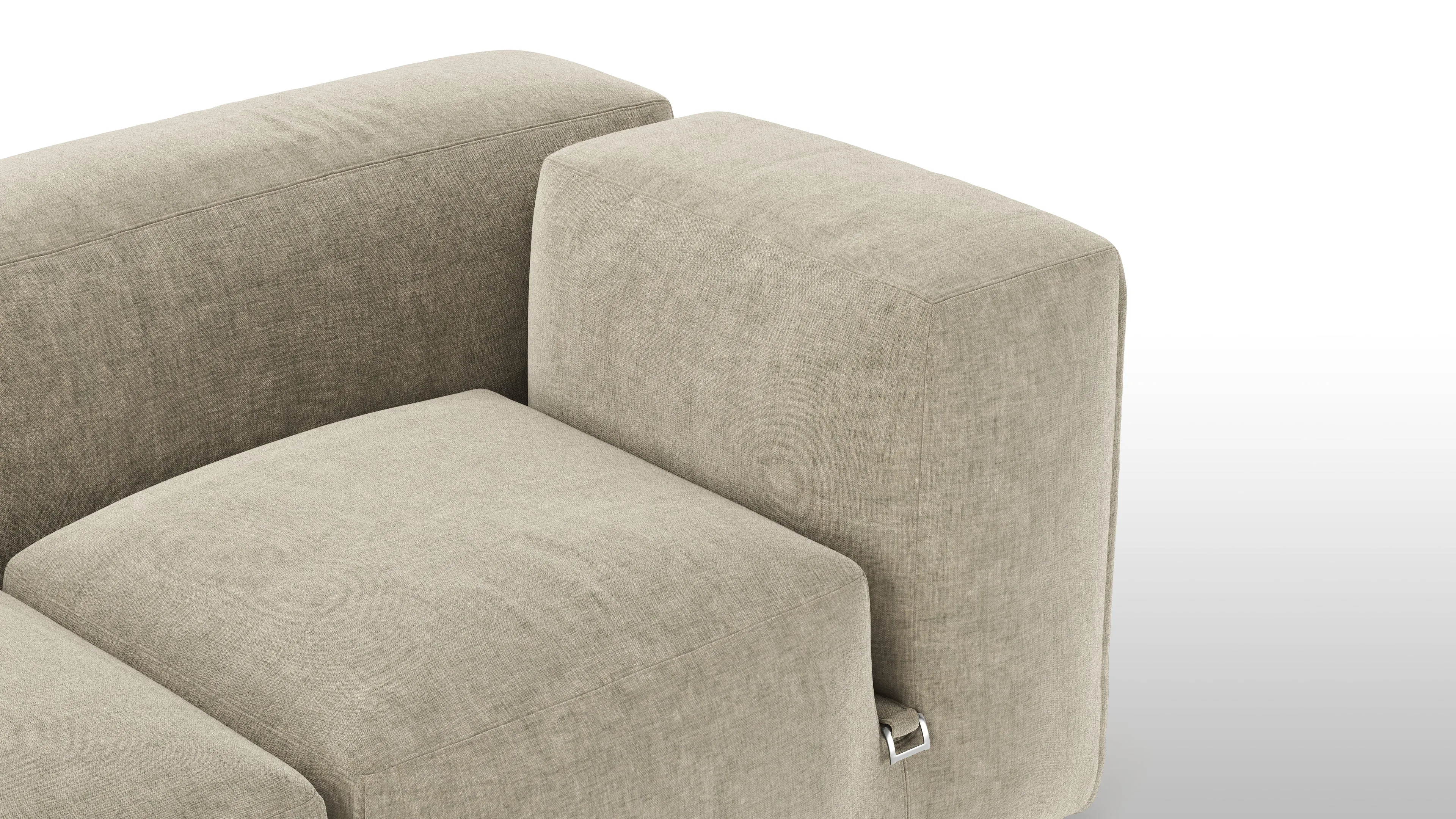 Le Mura - Le Mura Open End Sofa, Left, Beige Gray Chenille