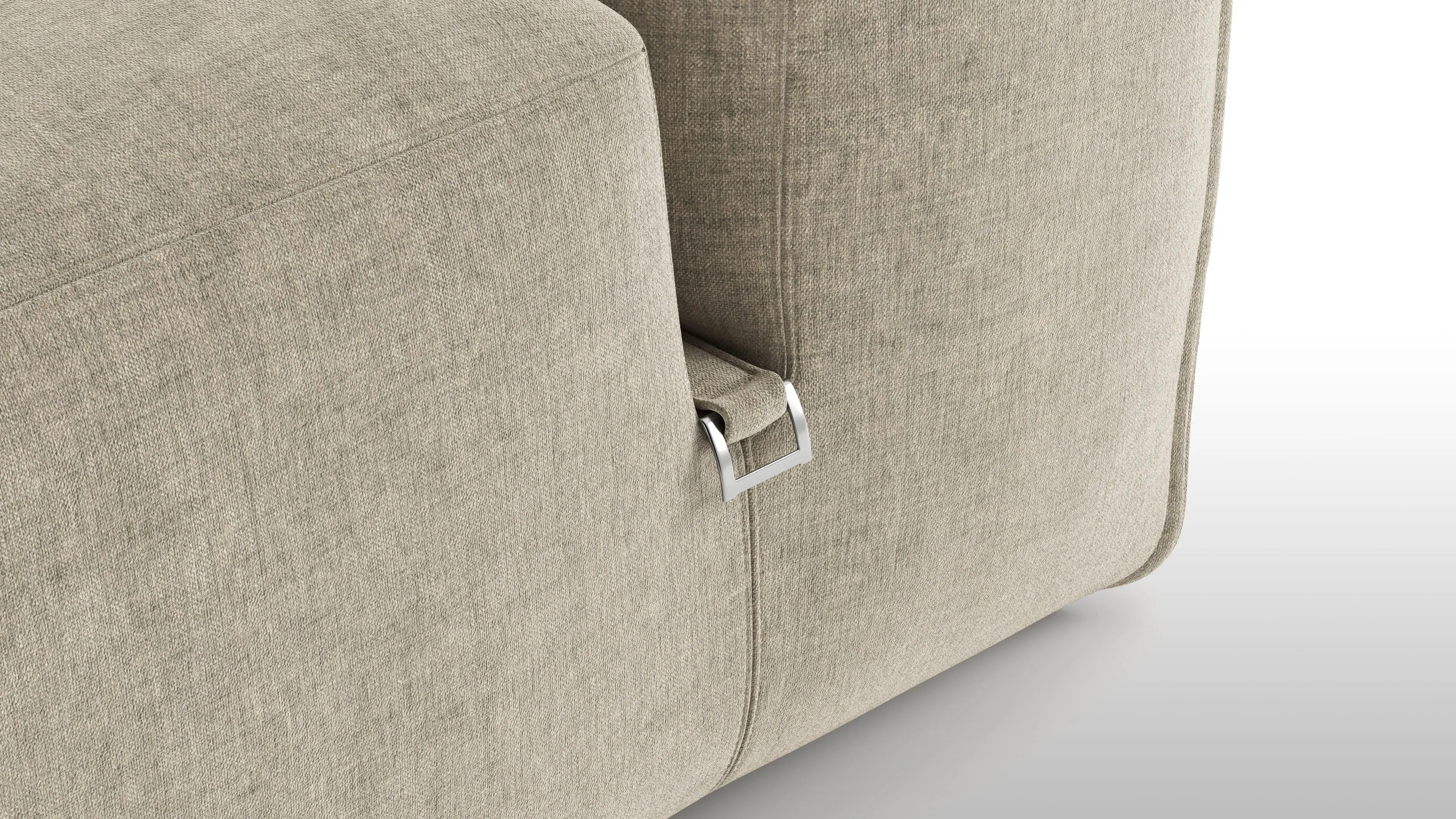 Le Mura - Le Mura Open End Sofa, Left, Beige Gray Chenille