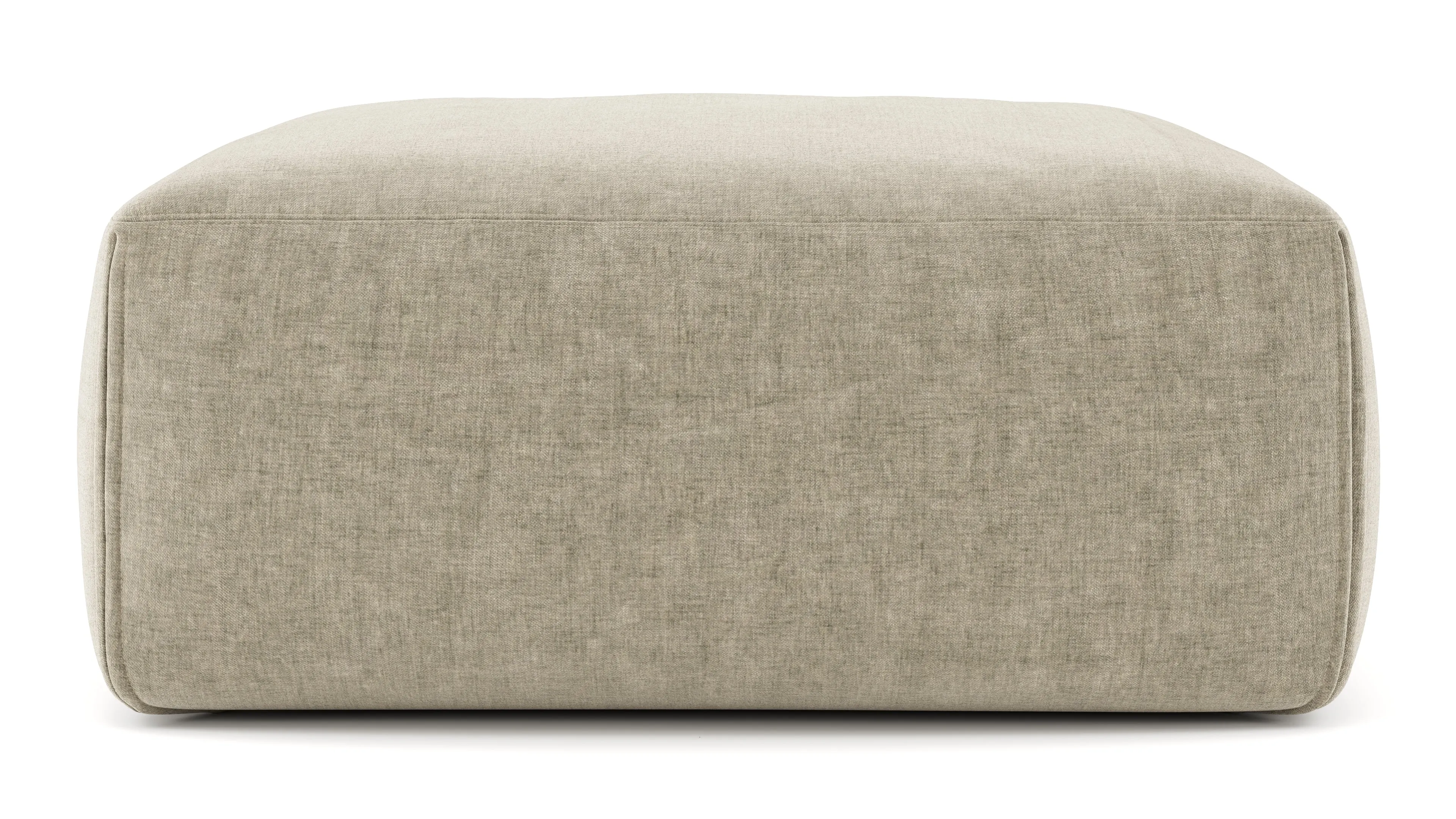 Le Mura - Le Mura Ottoman, Beige Gray Chenille