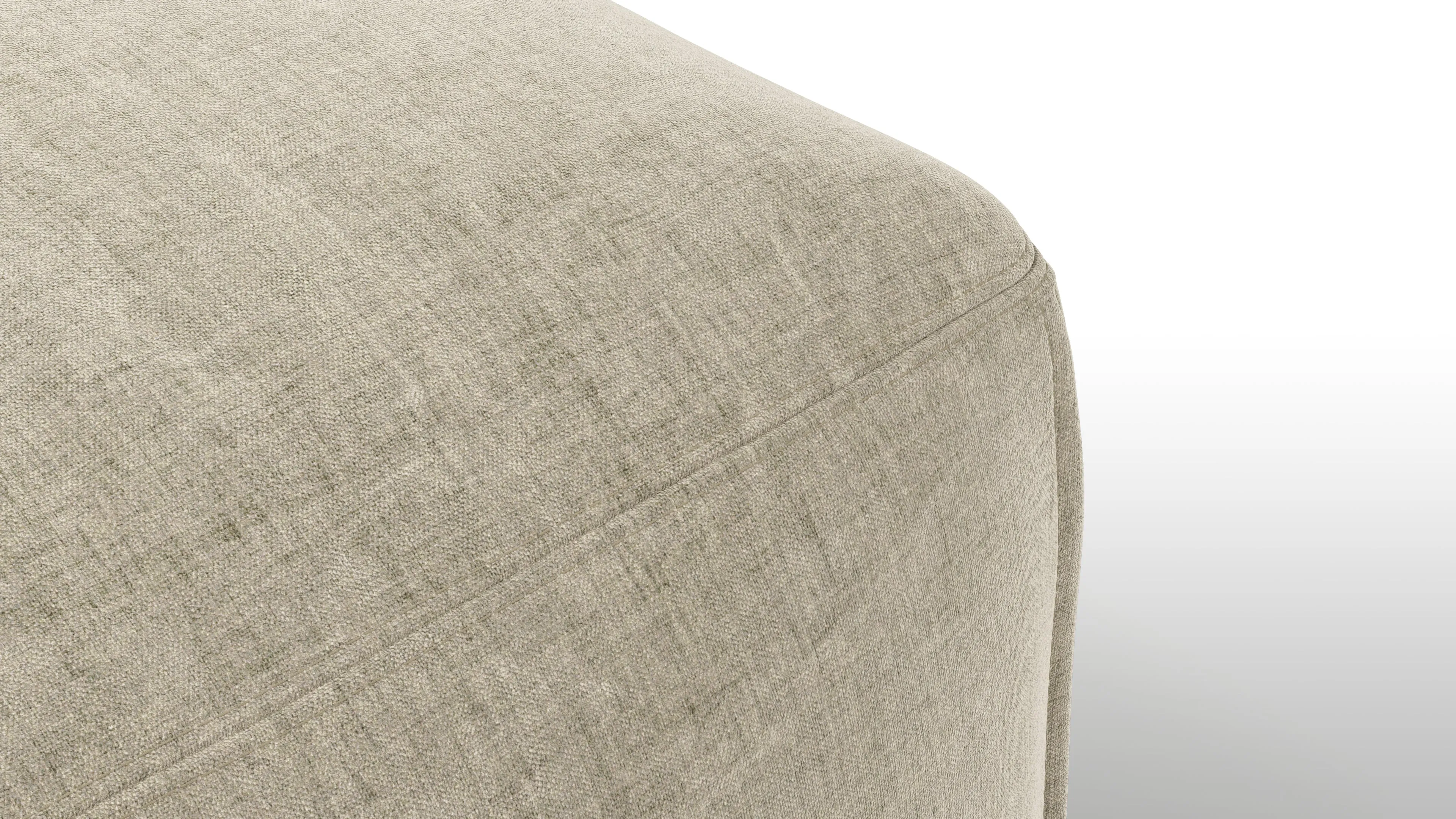 Le Mura - Le Mura Ottoman, Beige Gray Chenille