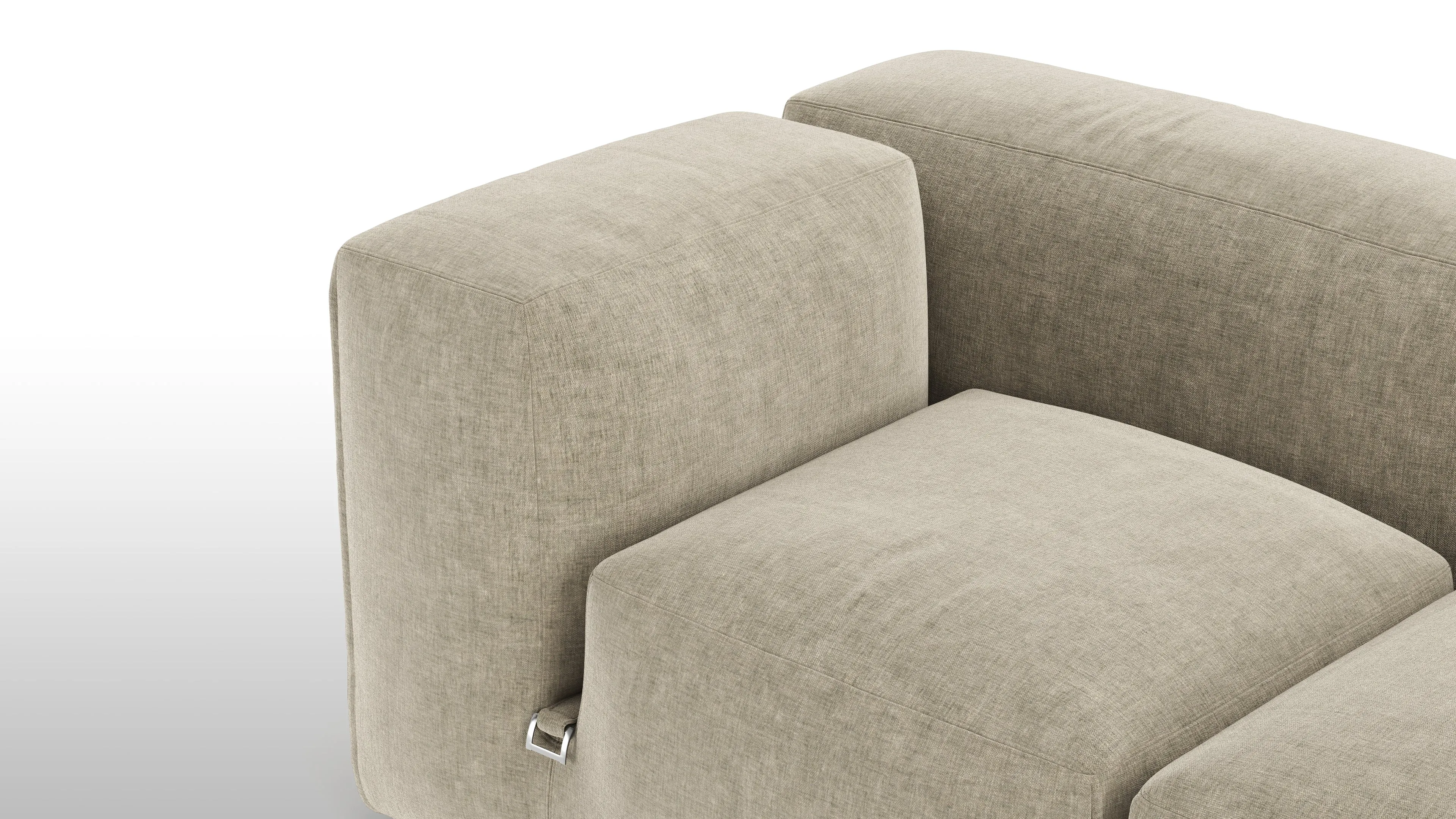 Le Mura - Le Mura Sectional Sofa, Right Corner, Beige Gray Chenille