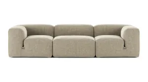Le Mura - Le Mura Three Seater Sofa, Beige Gray Chenille