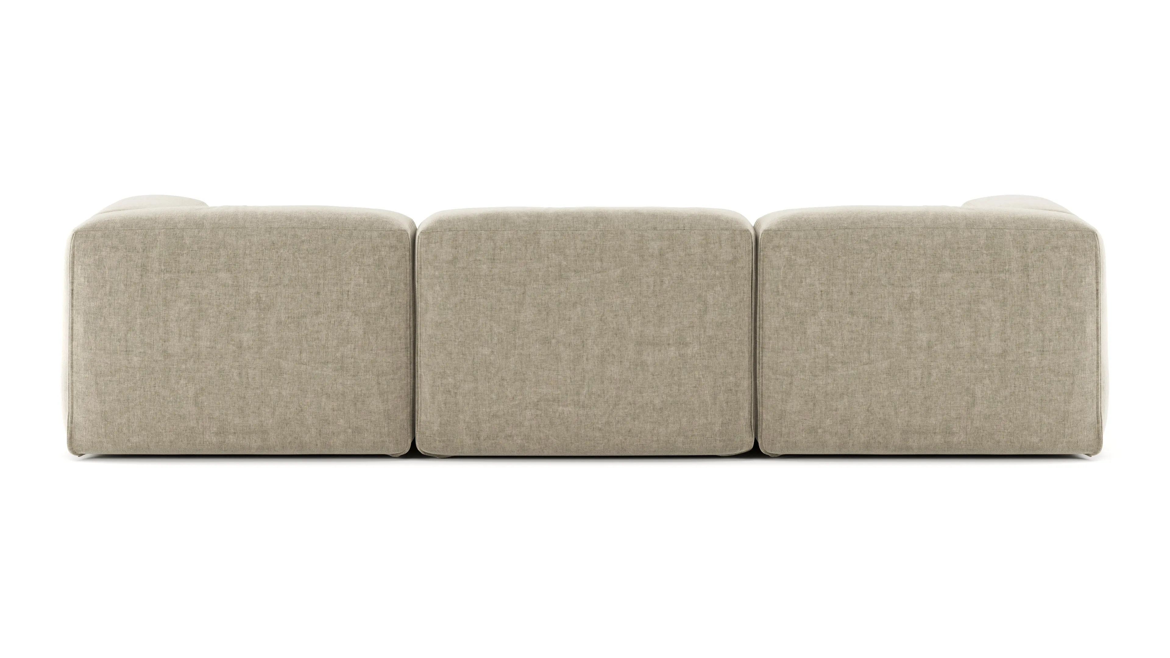 Le Mura - Le Mura Three Seater Sofa, Beige Gray Chenille