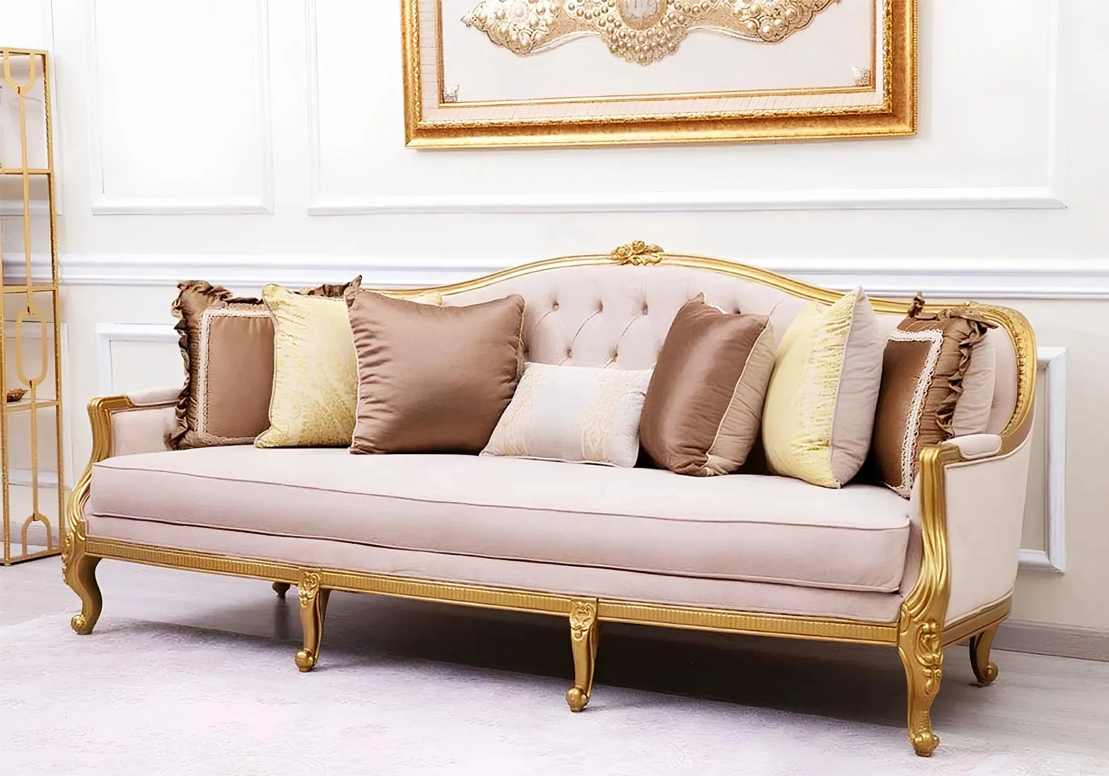 Luxury and Classic Design Wooden Handcrafted Sofa Set