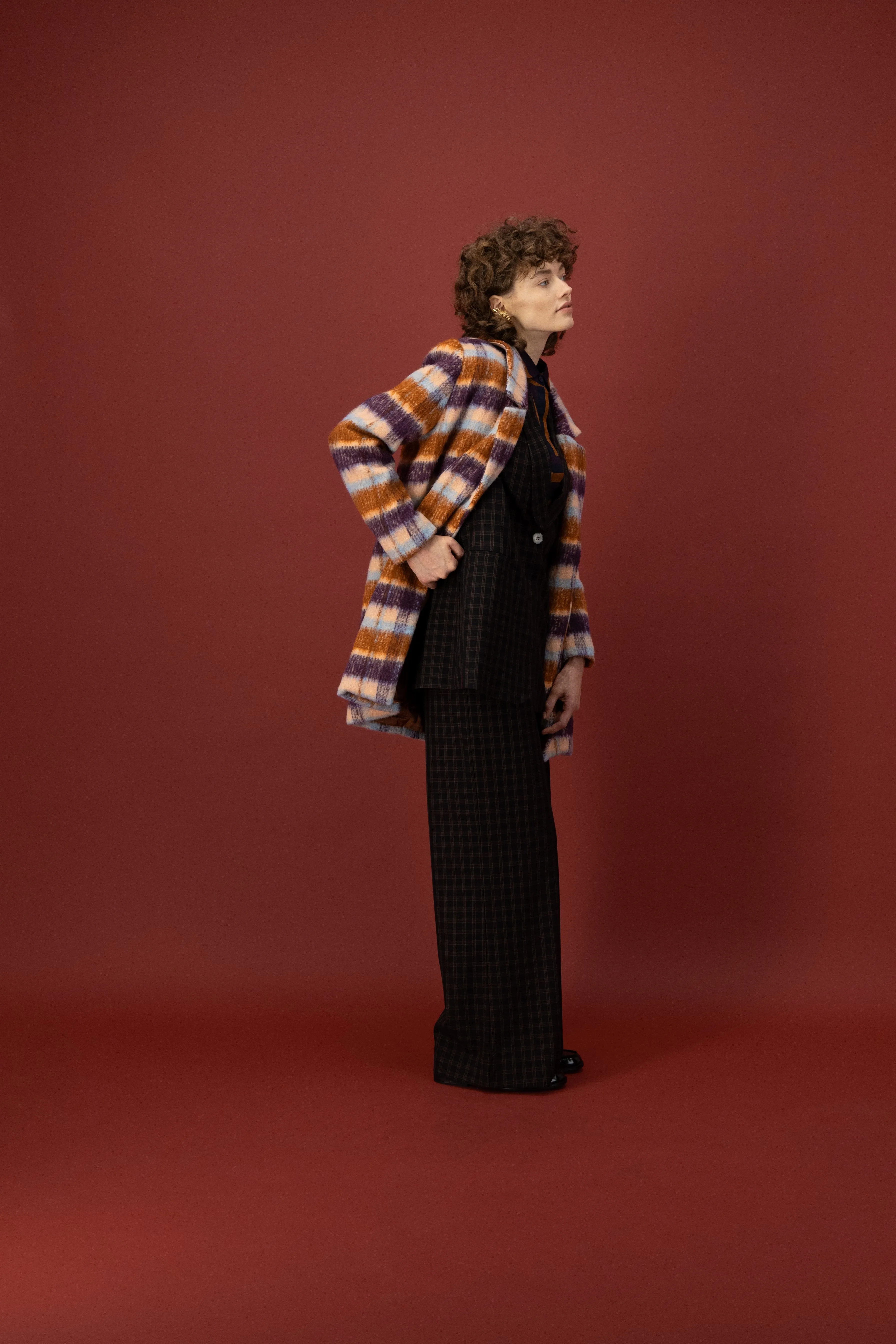 Manhattan Suit Pant in Crepe Check